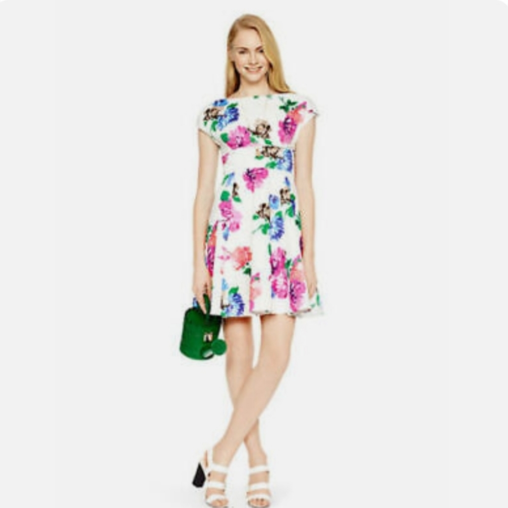 Kate Spade White Floral Print Dress Size 4